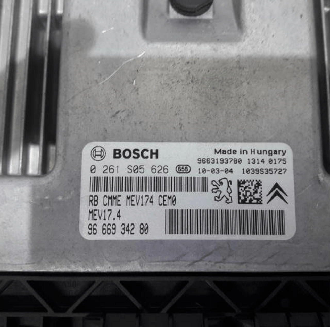 Bosch Engine ECU, Peugeot 308.1.6, 0261S05626, 0 261 S05 626, 9666934280, 96 669 342 80, MEV17.4