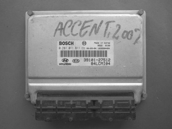 Hyundai Accent 1.5CRDI 39101-27512 0281011811 EDC15C7 1037369791