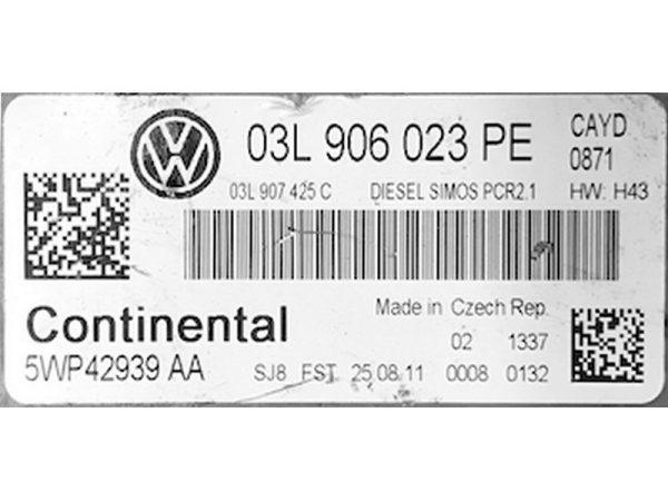 VW Caddy 1.6TDI 03L906023PE 5WP42939 SIMOS PCR2.1 CAYD