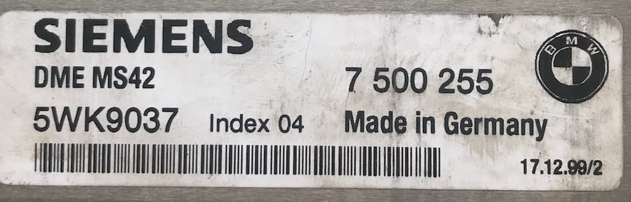 BMW Z3 Z4 2.0 – 2.8 ECU (Engine Management) – Part No: 7500255 / 5WK9037