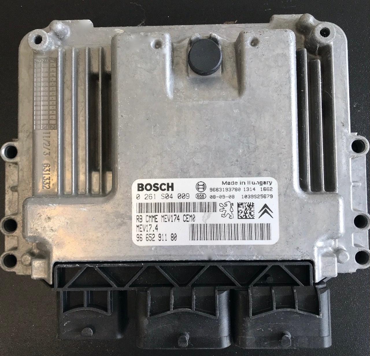 Bosch Engine ECU, Peugeot 207 1.6, 0261S04009, 0 261 S04 009, 9665291180, 96 652 911 80, 9663193780, MEV17.4