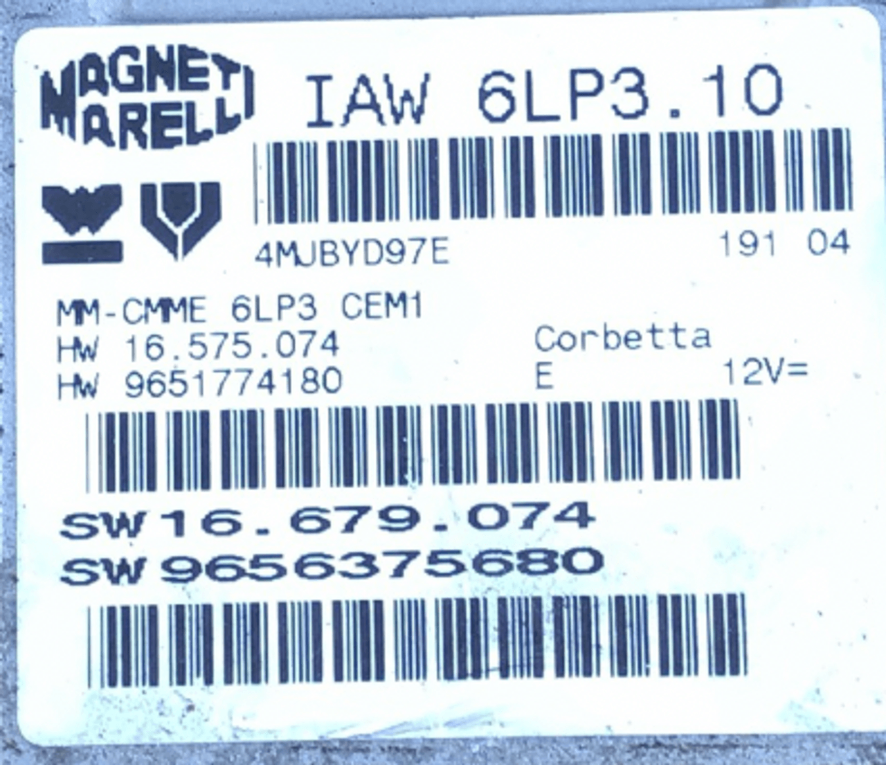 , Peugeot 407, IAW 6LP3.10, HW 16.575.074, HW 9651774180, SW 16.679.074, SW9656375680
