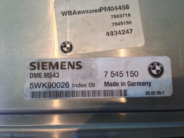 BMW 3 SERIES 2.2 – 3.0 320i / 330i ECU (Engine Management) – Part No: 7545150 / 5WK90026