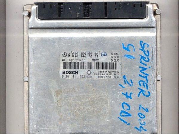 e Mercedes Sprinter 2.7CDI 0281011752 CR2.36 EDC15C6 1037365322