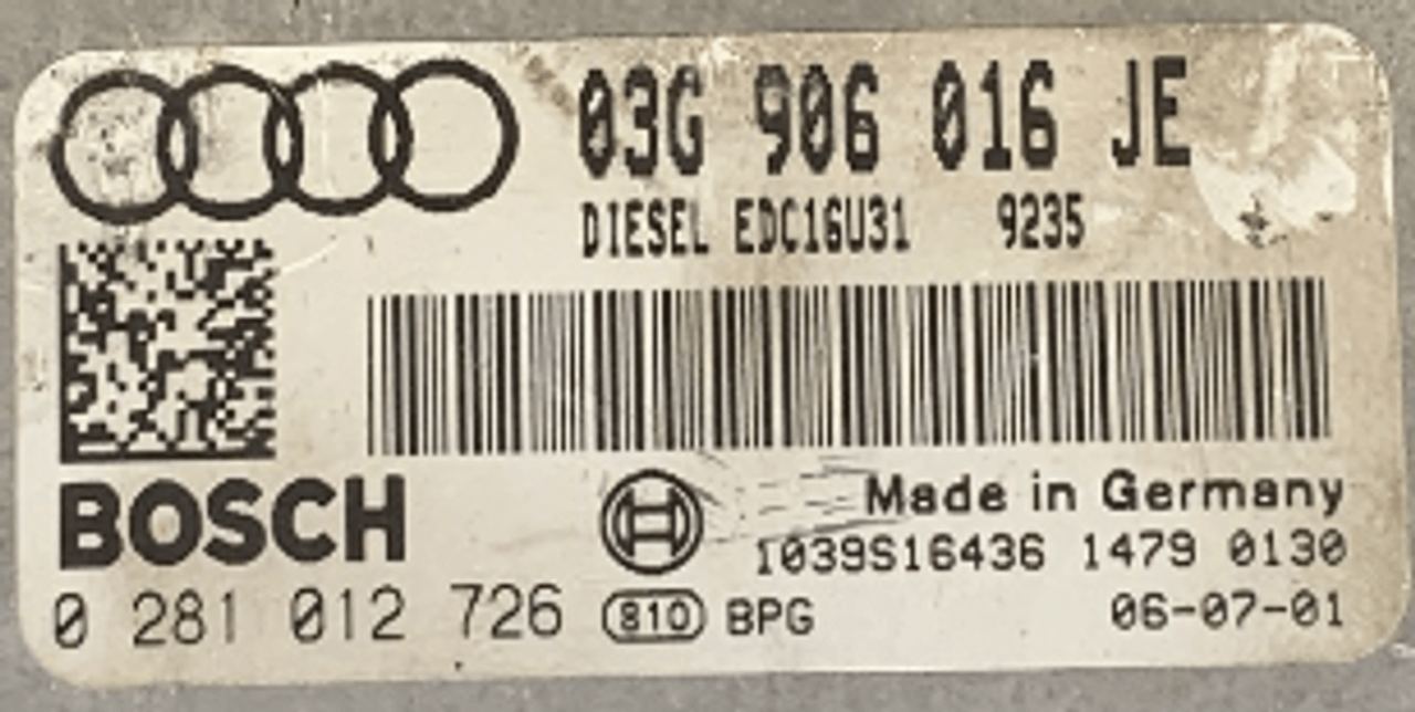 Audi A4 2.0 TDI, 0281012726, 0 281 012 726, 03G906016JE, 03G 906 016 JE, EDC16U31 - Image 3