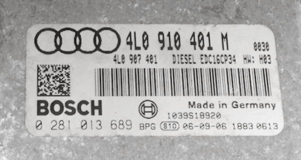 Audi Q7 3.0 TDI, 0281013689, 0 281 013 689, 4L0910401M, 4L0 910 401 M, 4L0907401, 4L0 907 401, EDC16CP34