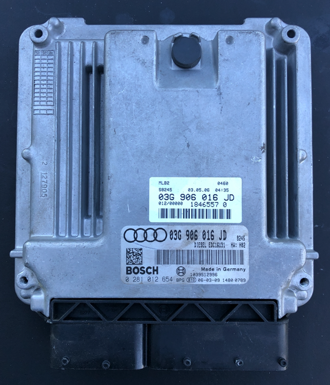 Audi A4 2.0 TDI, 0281012654, 0 281 012 654, 03G906016JD, 03G 906 016 JD, 1039S12996, EDC16U31