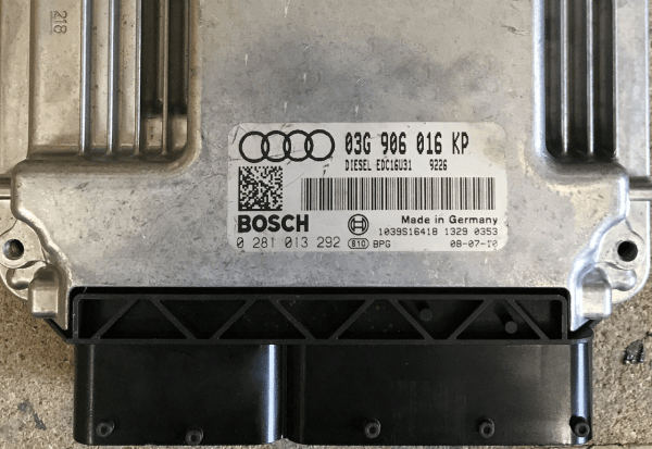 Audi Bosch Engine ECU, A4 2.0 TDI, 0281013292, 0 281 013 292, 03G906016KP, 03G 906 016 KP, EDC16U31