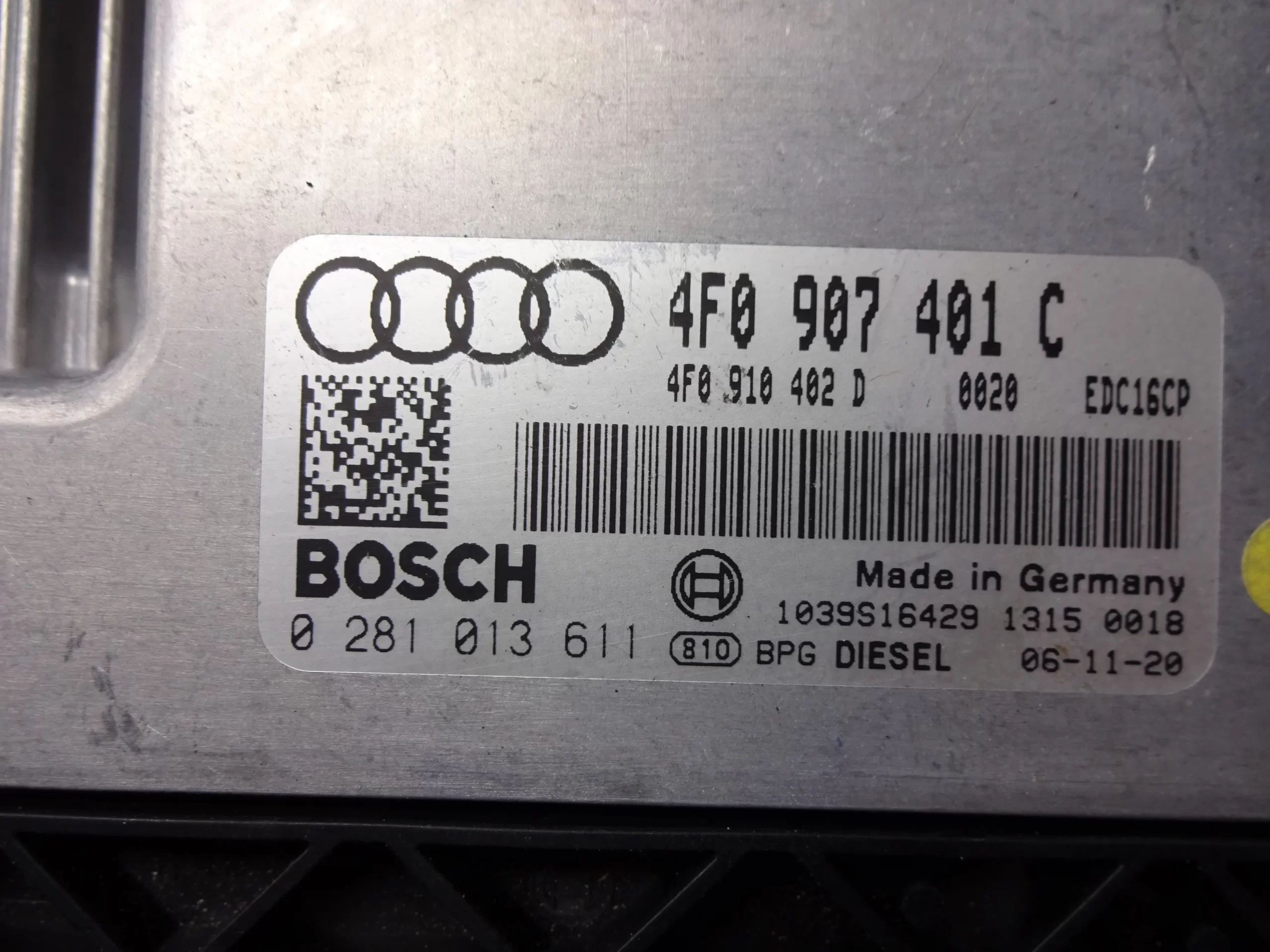 Audi A6 3.0 TDI, 0281013611, 0 281 013 611, 4F0907401C, 4F0 907 401 C, 4F0910402D, 4F0 910 402 D, EDC16CP34 - Image 2