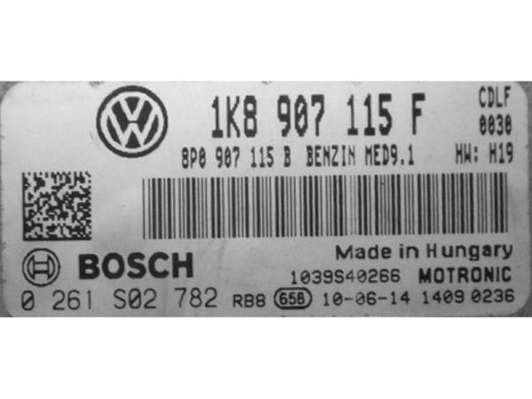 VW Golf 2.0 1K8907115F 0261S02782 MED9.1 1037505204 1K8907115F 0261S02782 1K8 907 115 F 0 261 S02 782 MED9.1