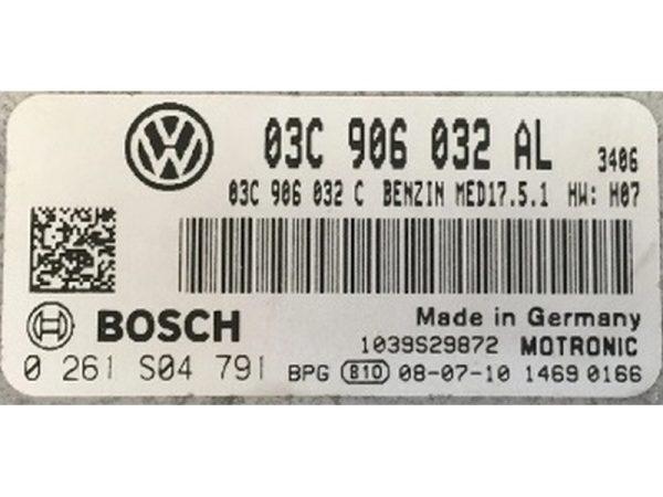 VW Golf 5 1.4 0261S04791 MED17.5.1 1037506734 1037397705 1037392376