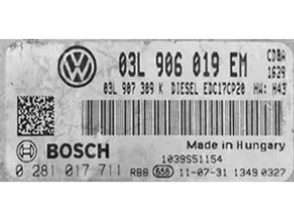VW Amarok 2.0TDI 03L906019EM 0281017711 EDC17CP20 CDBA 1037526352 1037518167