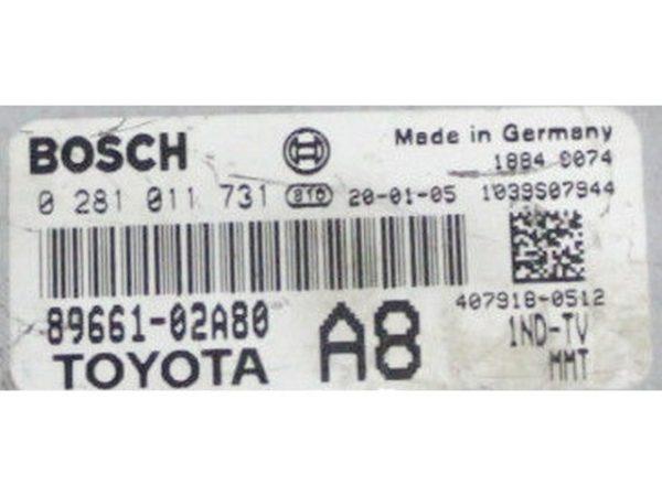 Toyota Corolla 1.4D4D 89661-02A80 0281011731 EDC16C10 1037371949
