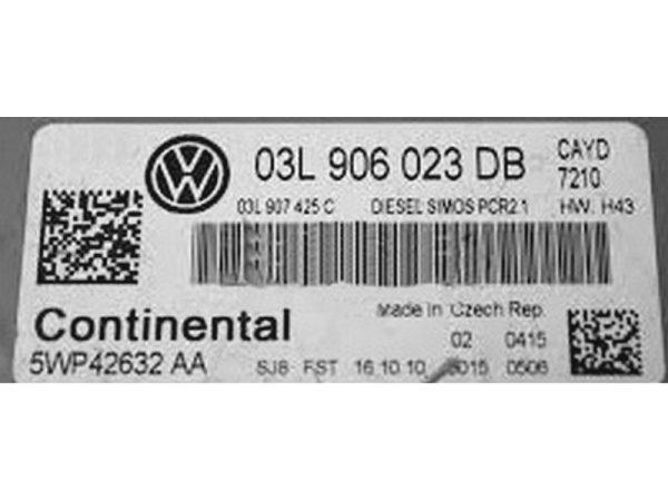 VW Caddy 1.6TDI 03L906023DB 5WP42632 SIMOS PCR2.1 CAYC SM2F0K3000000