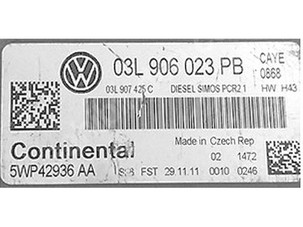 VW Caddy 1.6TDI 03L906023PB 5WP42936 SIMOS PCR2.1 CAYE SM2G0N0000000