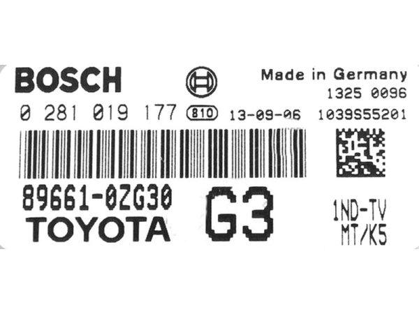 Toyota Auris 1.4D4D 89661-0ZG30 0281019177 EDC17CP37 1037527604 1037536735