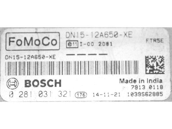 Ford EcoSport 1.5TDCI, DN15-12A650-XE, 0281031321, EDC17C10, 1037538783, 0281031321, 0 281 031 321, DN15-12A650-XE, DN15, 12A650 XE, EDC17C10-5.20, 1037538783,