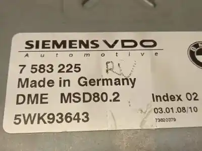 BMW 1 3 Series E81 E87 E90 E91 ENGINE ECU N43 DME 118i 120i 318i 320i 7583225 5WK93643 B268 - Image 2