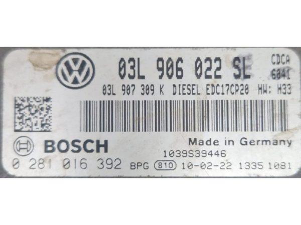 VW Amarok 2.0TDI 03L906022SL 0281016392 EDC17CP20 CDCA 1037526363 1037507694