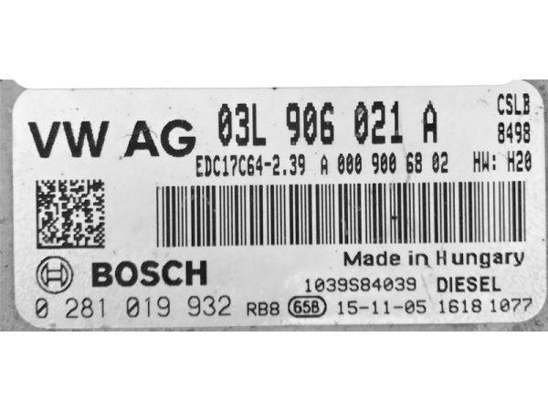 VW Crafter 2.0TDI 03L906021A 0281019932 EDC17C64 CSLB 1037556903