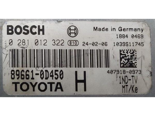 Toyota Yaris 1.4D D4D 0281012322 EDC16C10 1037378032 1039S11745