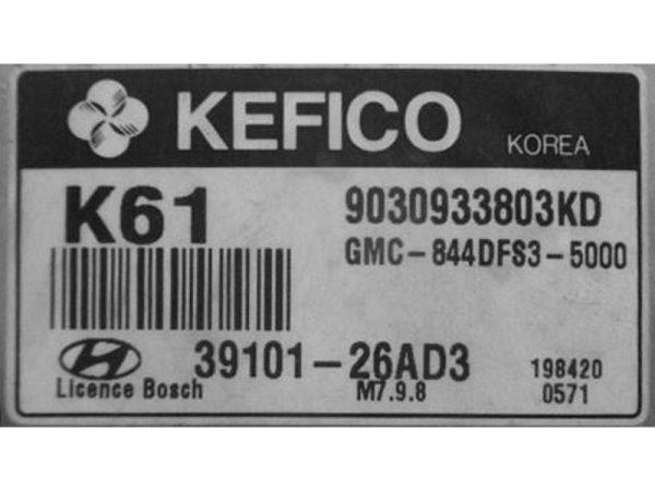 Hyundai Accent 1.4 39101-26AD3 9030933803KB M7.9.8 GMC-844DFS2 PM98A842G