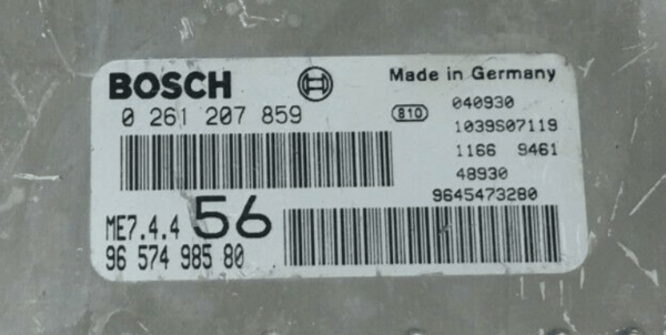 Bosch Engine ECU, Citroen Berlingo, 0261207859, 0 261 207 859, 9657498580, 96 574 985 80, ME7.4.4