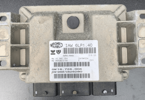 Magneti Marelli Engine ECU, IAW 6LP1.40, HW 16.560.054, HW 9650623180, SW 16.560.054, SW 9651626280