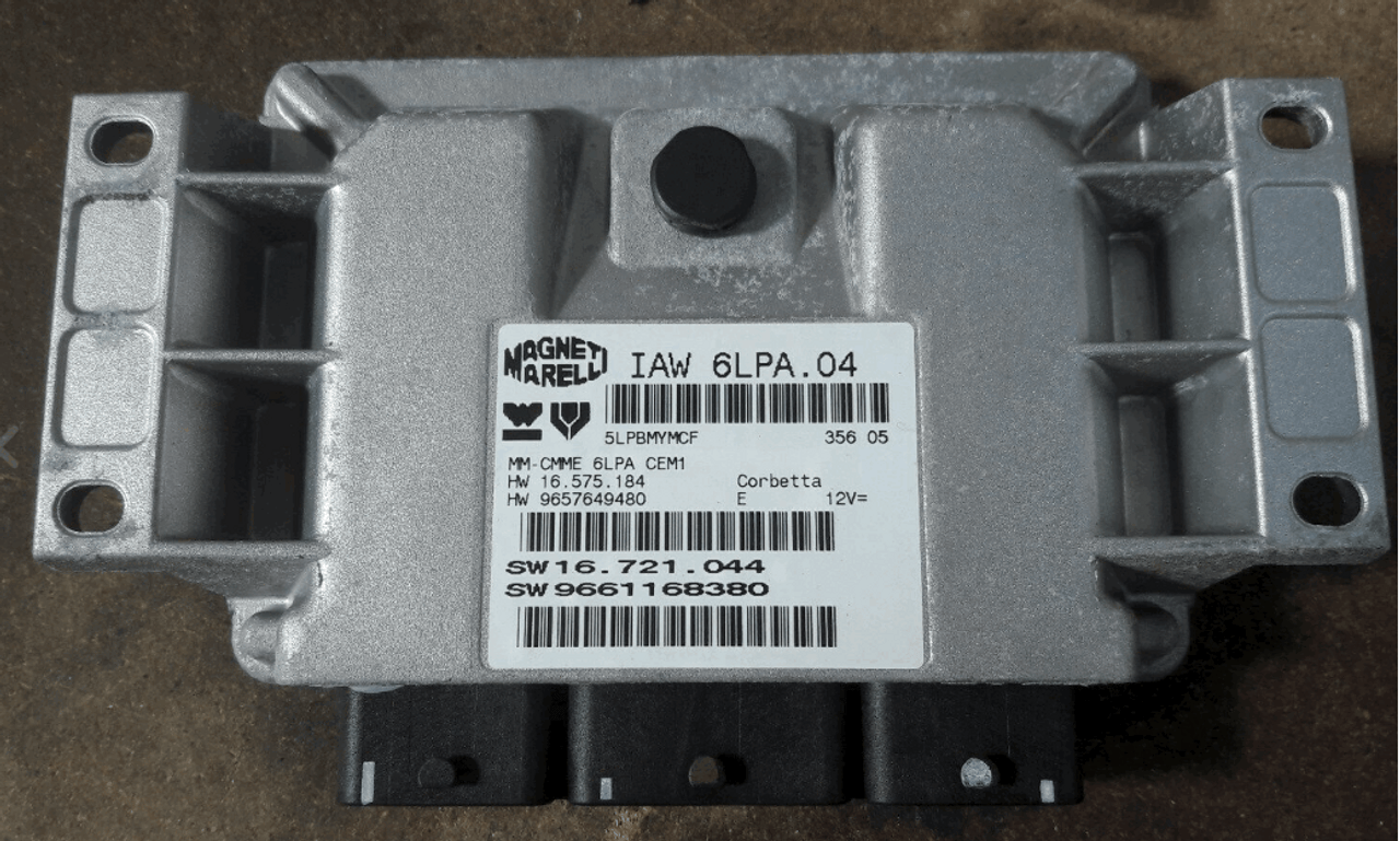 Magneti Marelli Engine ECU, Peugeot 307 2.0, IAW 6LPA.04, HW 16.575.184, HW 9657649480, SW 16.721.044, SW 9661168380