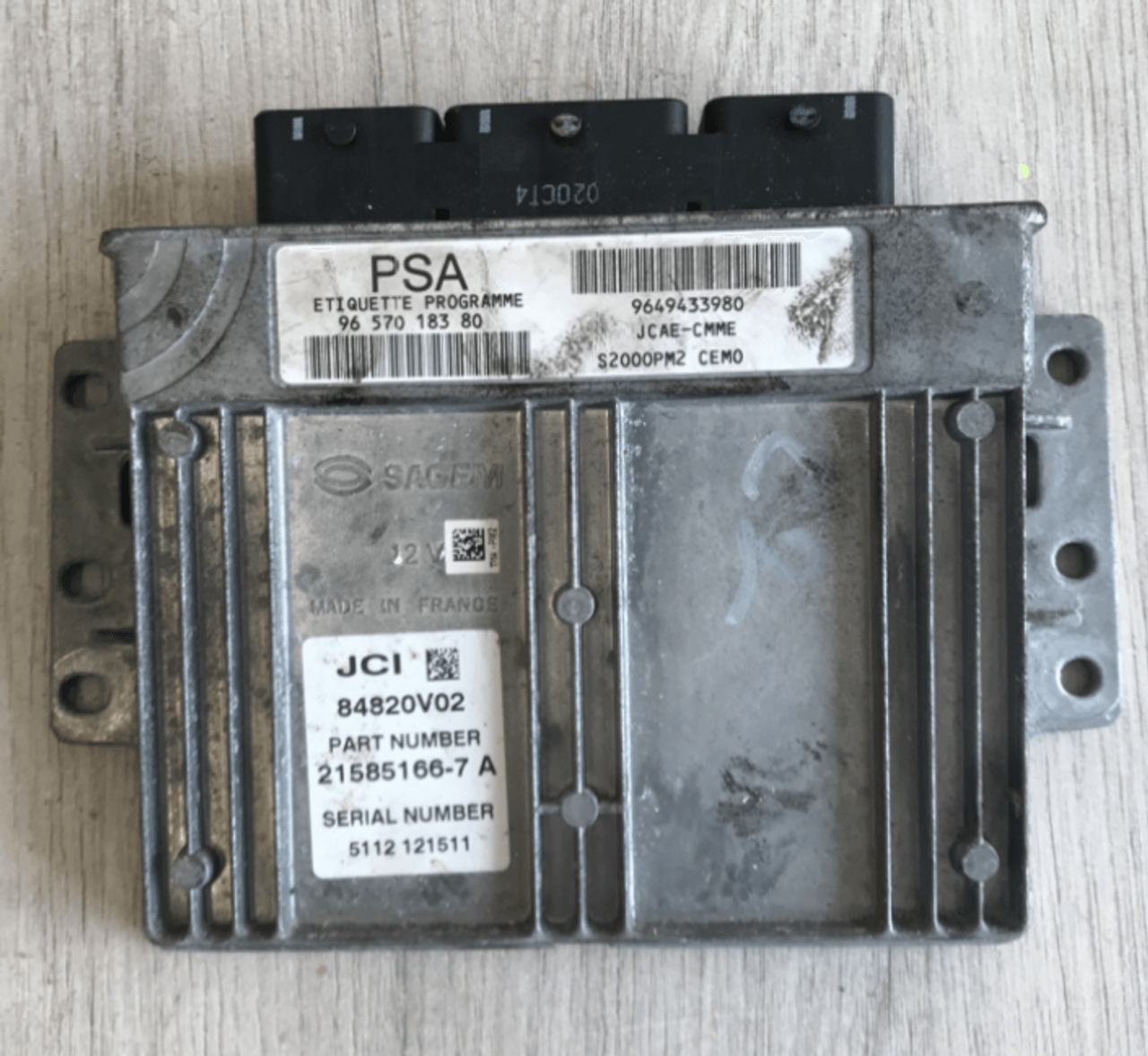 Engine ECU PSA, 9657018380, 96 570 183 80, 9649433980, 21585166-7, IND A