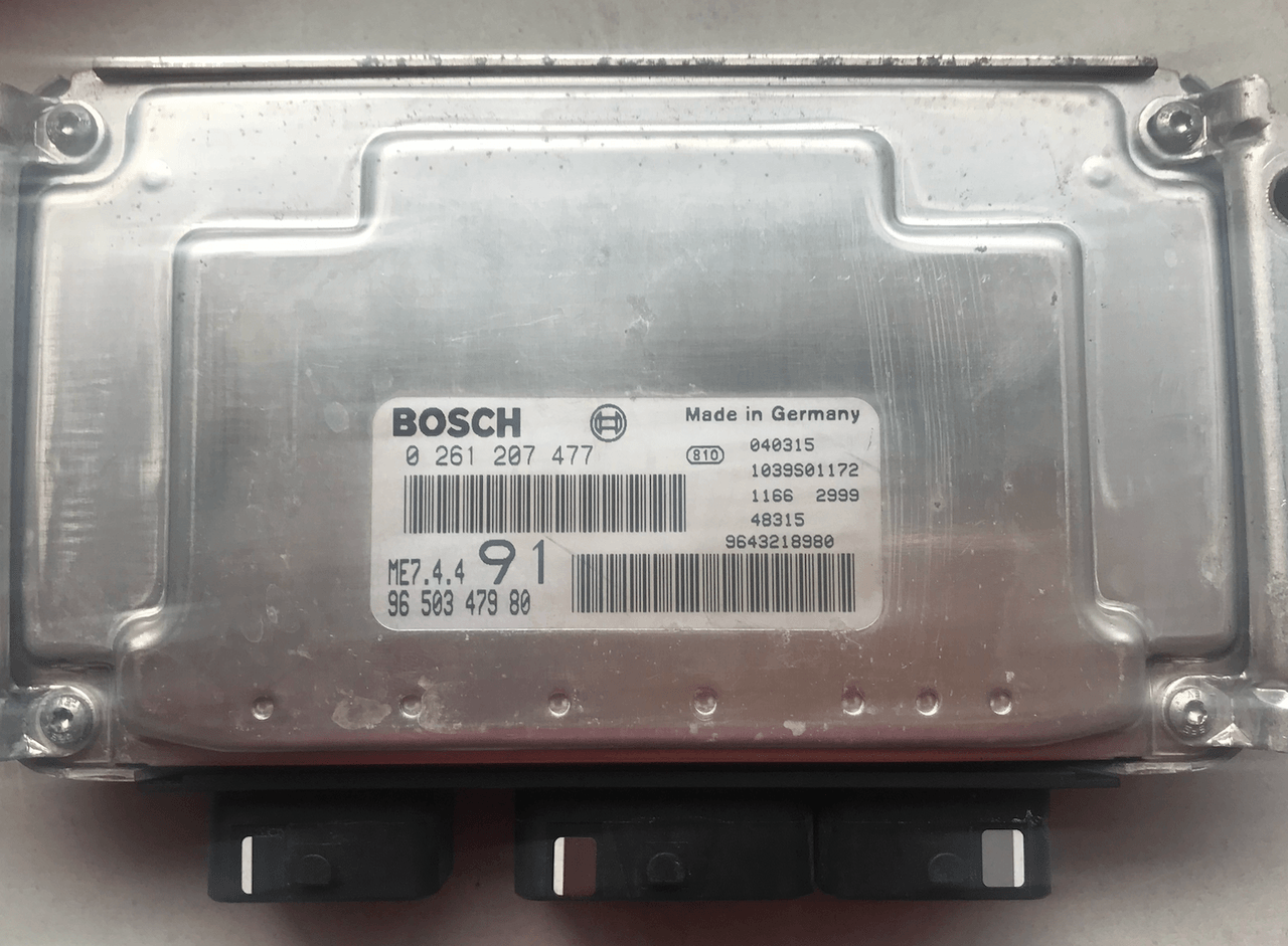 Engine ECU, Peugeot 206 1.6i, 0261207477, 0 261 207 477, 9650347980, 96 503 479 80, ME7.4.4
