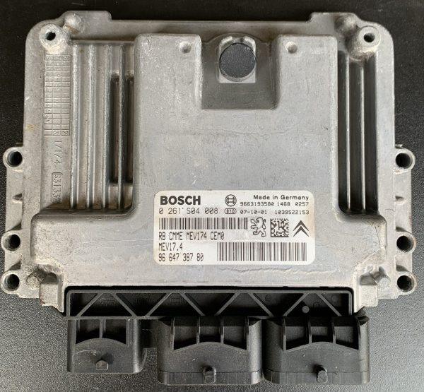 Bosch Engine ECU, Peugeot 207 1.6, 0261S04008, 0 261 S04 008, 9664738780, 96 647 387 80, 9663193580, MEV17.4