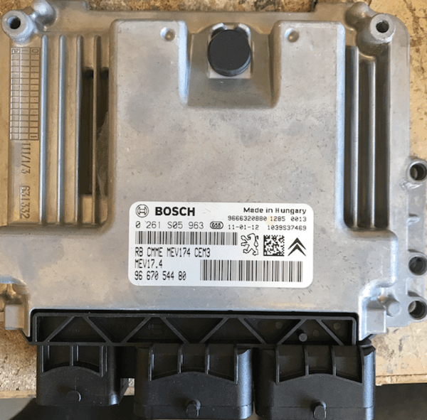 Bosch Engine ECU, Peugeot - Citroen, 0261S05963, 0 261 S05 963, 9667054480, 96 670 544 80, 9666320880, MEV17.4