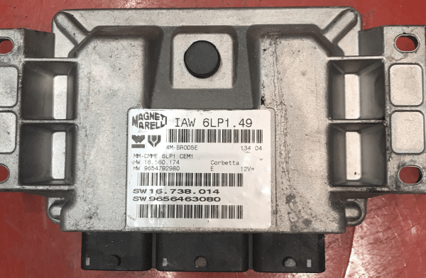 Magneti Marelli Engine ECU, IAW 6LP1.49, HW 16.560.174, HW 9654792980, SW 16.738.014, SW 9656463080
