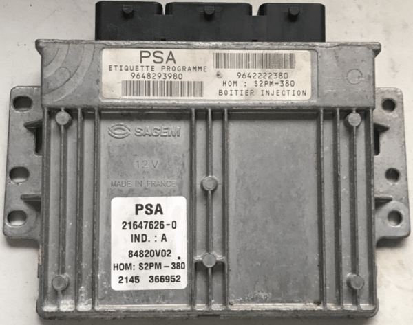Sagem Engine ECU, Citroen, Peugeot, S2PM-380, 9648293980, 9642222380, 21647626-0