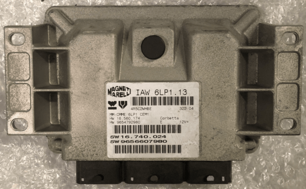 Magneti Marelli Engine ECU, IAW 6LP1.13, HW 16.560.174, HW 9654792980, SW 16.755.024, SW 9656607980