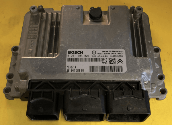 Bosch Engine ECU, 0261S04026, 0 261 S04 026, 9664618380, 96 646 183 80, MEV17.4