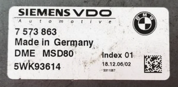 BMW 3 SERIES 3.0 335i ECU (Engine Management) – Part No: 7573863 / 5WK93614