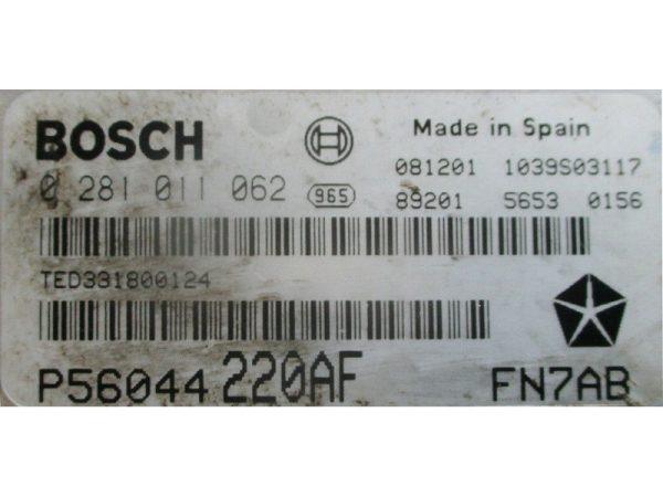 Jeep Grand Cherokee 2.5 P56044220AF 0281011062 EDC15C5 1037368302 1037366250