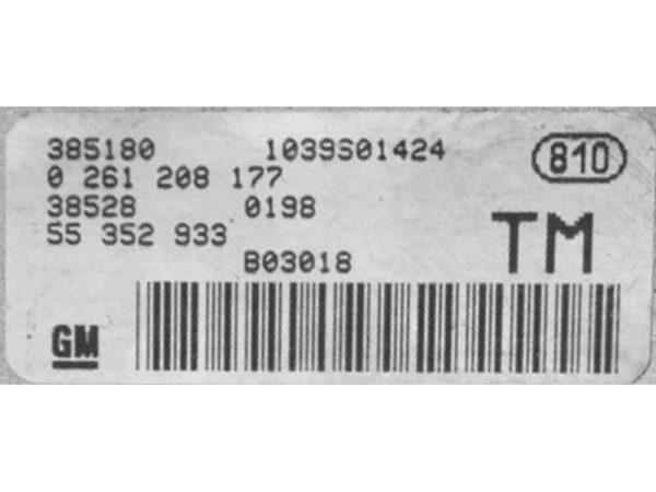 Opel Astra 2.0 55352933 0261208177 ME7.6H4 1037366915