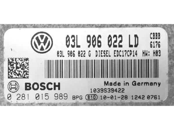VW Scirocco 2.0TDI 03L906022LD 0281015989 EDC17CP14 1037505937 1037563251