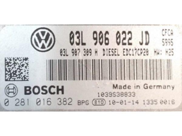 VW T5 2.0TDI 03L906022JD 0281016382 EDC17CP20 CFCA H26 1037550924 1037505433