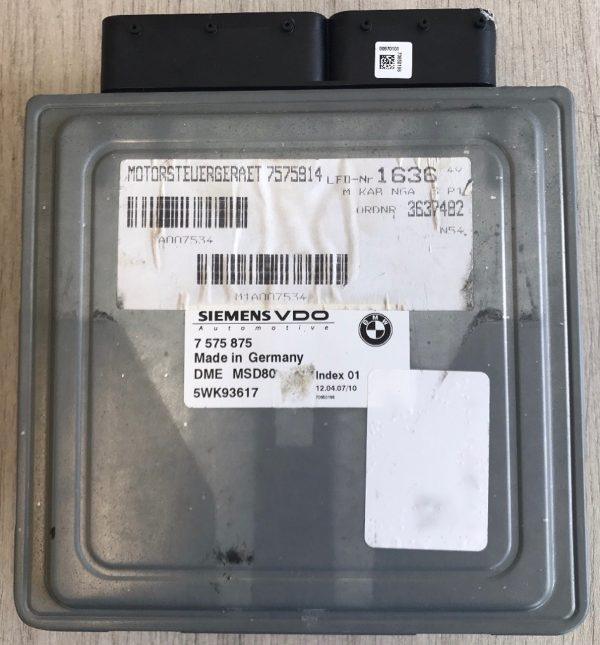 BMW 3 SERIES 3.0 335i ECU (Engine Management) – Part No: 7575875 / 5WK93617