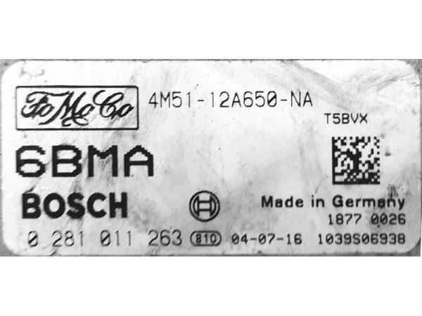 Ford C-Max 1.6TDCI, 4M51-12A650-NA, 0281011263, EDC16C3, 1037371907,