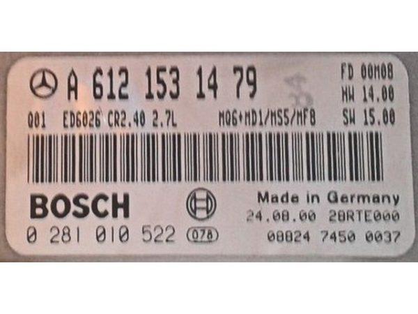 Mercedes Sprinter 2.7CDI 0281010522 CR2.40 EDC15C6 1037351397