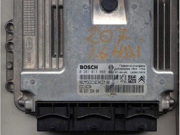 Peugeot 207 1.6HDI 0281013868 EDC16C34 9HZ 1037380749 1037386111